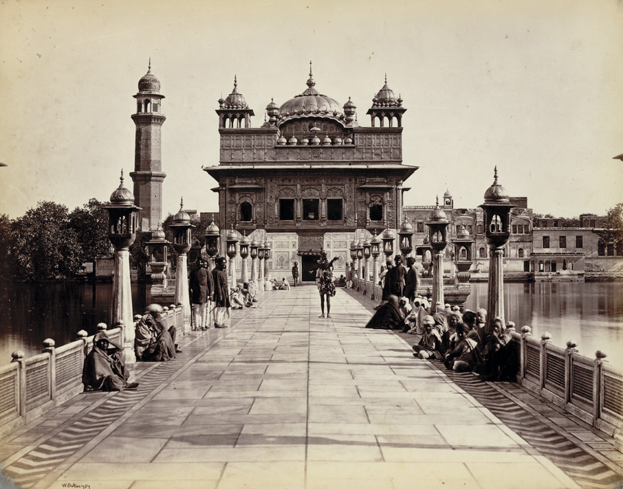 A photograph of the entrance to the Golden Temple at Amritsar, taken in 1870.